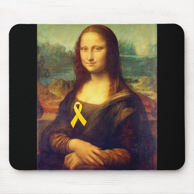 Mona Lisa With Yellow Ribbon Mouse Pad (Front)