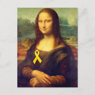 Mona Lisa With Yellow Ribbon Postcard