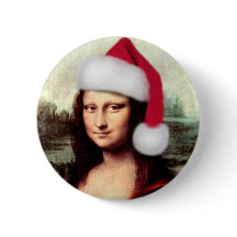 Mona Lisa's Christmas Santa Hat