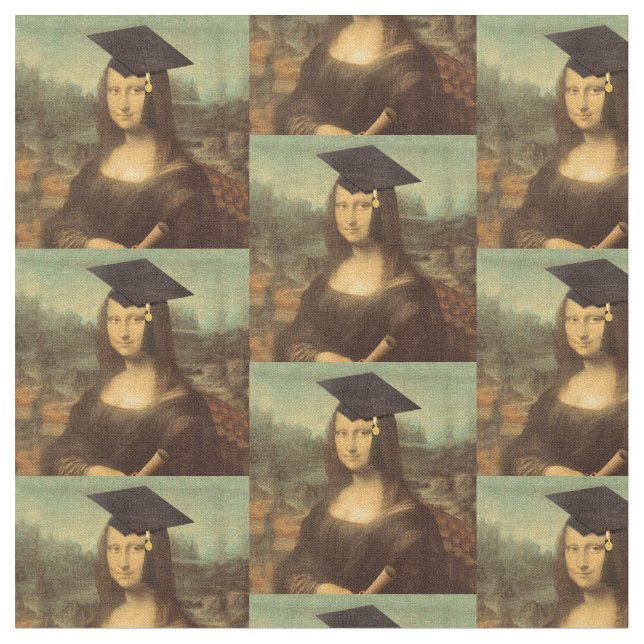 Mona Lisa's Graduation Day Fabric (Close Up)