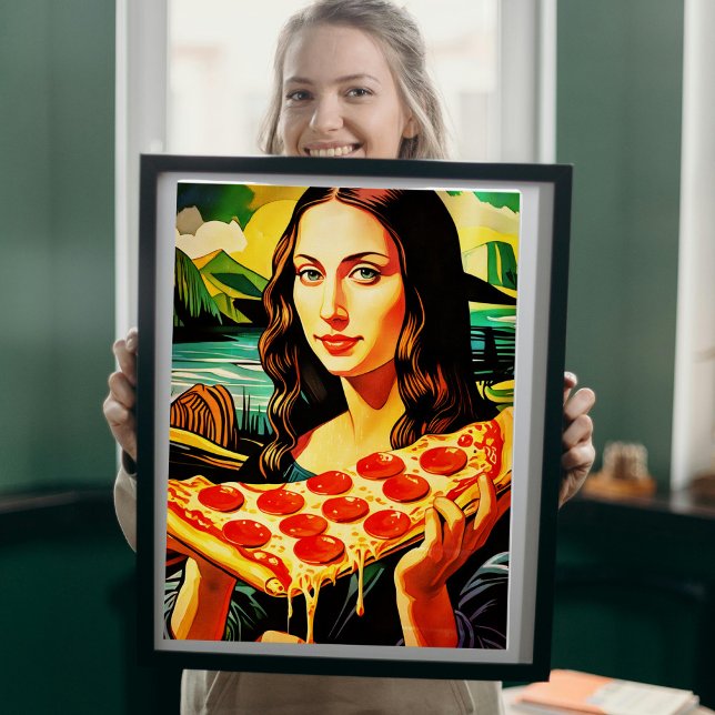 Mona Lisa's Pizza Moment – Glossy Poster (Creator Uploaded)
