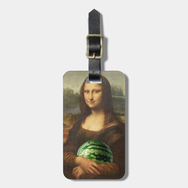 Mona Melona Lisa Luggage Tag (Front Vertical)