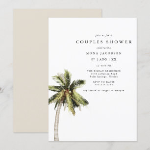 MONA Modern Tropical Palm Tree Couples Shower Invitation