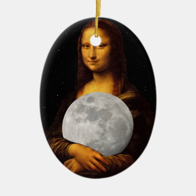 Mona Moona Lisa Ceramic Tree Decoration (Front)