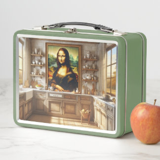 Mona picture is in a kitchen room metal lunch box
