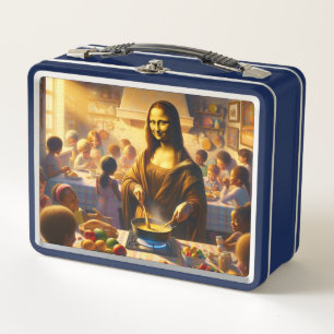 Mona with children metal lunch box