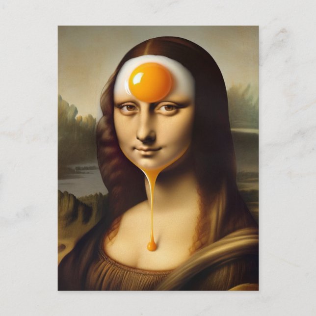 Mona With Egg on Her Face Postcard (Front)