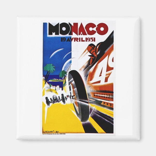 Monaco 1931 Grand Prix - Vintage Race Poster Magnet (Front)