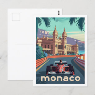 Monaco Circuit Vintage Famous Travel Place Postcard
