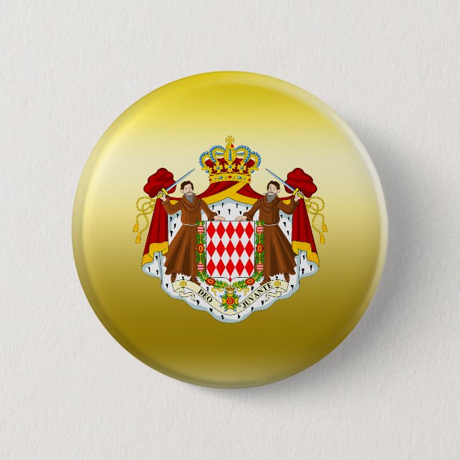 Monaco Coat of Arms 6 Cm Round Badge (Front)
