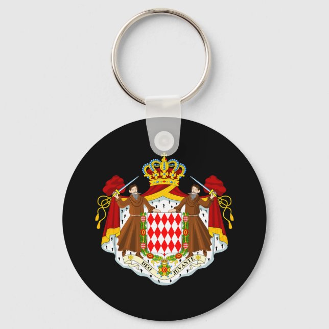 Monaco Coat of Arms Key Ring (Front)