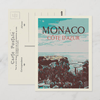 Monaco Cote d'Azur, view of the Rock Postcard