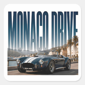 Monaco Drive Luxury Coastal Graphic Square Sticker