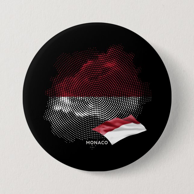 Monaco flag 7.5 cm round badge (Front)