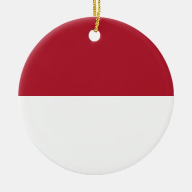 Monaco flag ceramic tree decoration (Front)