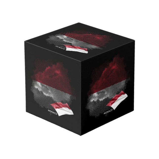 Monaco flag cube (Front Angled)