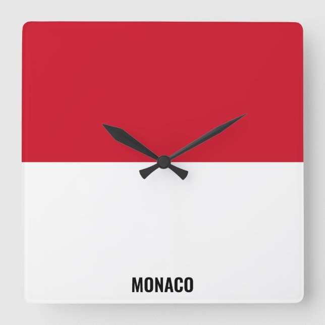 Monaco Flag Dazzling Patriotic Square Wall Clock (Front)