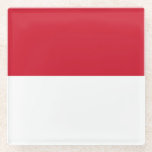 Monaco Flag Glass Coaster<br><div class="desc">Patriotic flag of Monaco.</div>