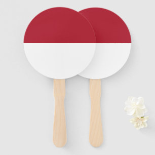 Monaco flag hand fan