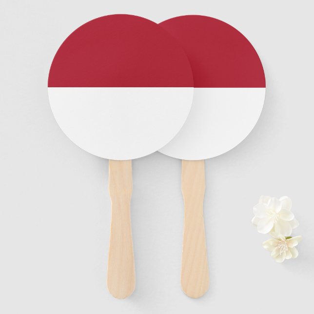 Monaco flag hand fan (Front and Back)