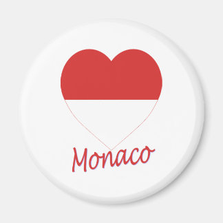 Monaco Flag Heart Magnet