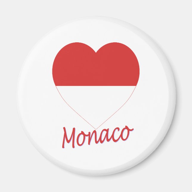 Monaco Flag Heart Magnet (Front)