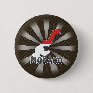 Monaco Flag Map 2.0 6 Cm Round Badge