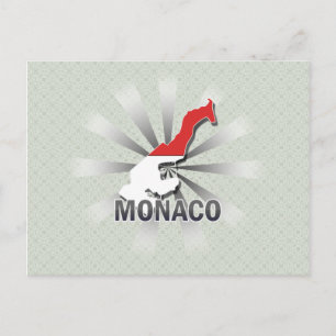 Monaco Flag Map 2.0 Postcard