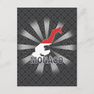Monaco Flag Map 2.0 Postcard