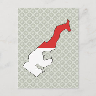 Monaco Flag Map full size Postcard