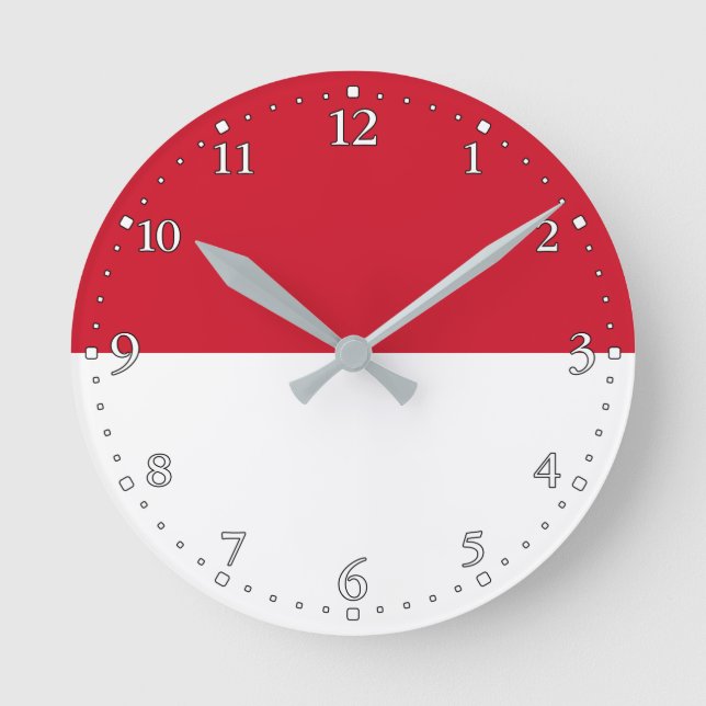 Monaco Flag Round Clock (Front)
