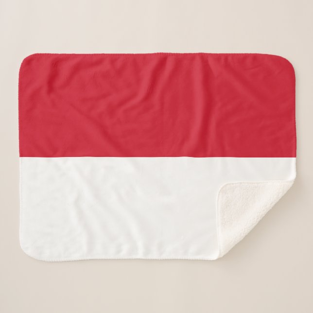 Monaco Flag Sherpa Blanket (Front (Horizontal))