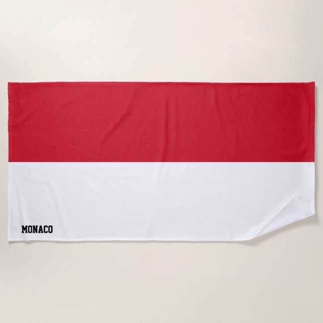 Monaco Flag Splendid Patriotic Beach Towel (Front)