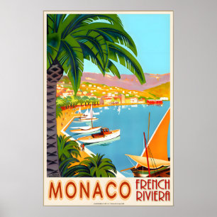 Monaco French Riviera Cote D'Azur France Travel Poster