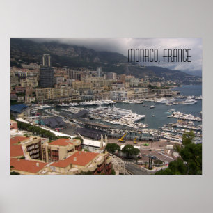 Monaco Harbour and Luxury Yachts French Riviera Poster
