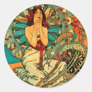Monaco Monte Carlo Art Nouveau Classic Round Sticker