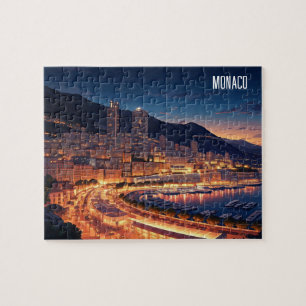 Monaco Monte Carlo at Night Jigsaw Puzzle