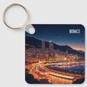 Monaco Monte Carlo at Night Key Ring