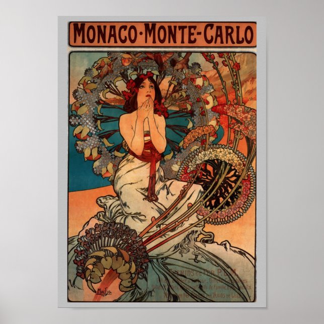 Monaco Monte Carlo by Alfons Mucha Poster (Front)