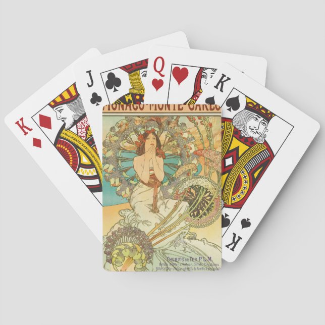 Monaco, Monte-Carlo, Chemins de Fer P.L.M by Mucha Playing Cards (Back)