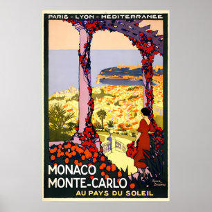 Monaco Monte-Carlo Vintage Travel Poster Prints by