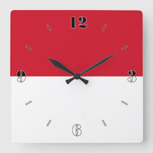 Monaco National Flag Patriotic Square Wall Clock