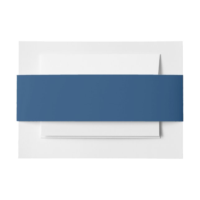 Monaco Noble Blue Solid Colour Invitation Belly Band (Front Example)