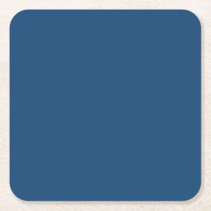 Monaco Noble Blue Solid Colour Square Paper Coaster
