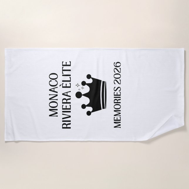 Monaco Riviera Elite 2026 Luxury Beach Towel (Front)