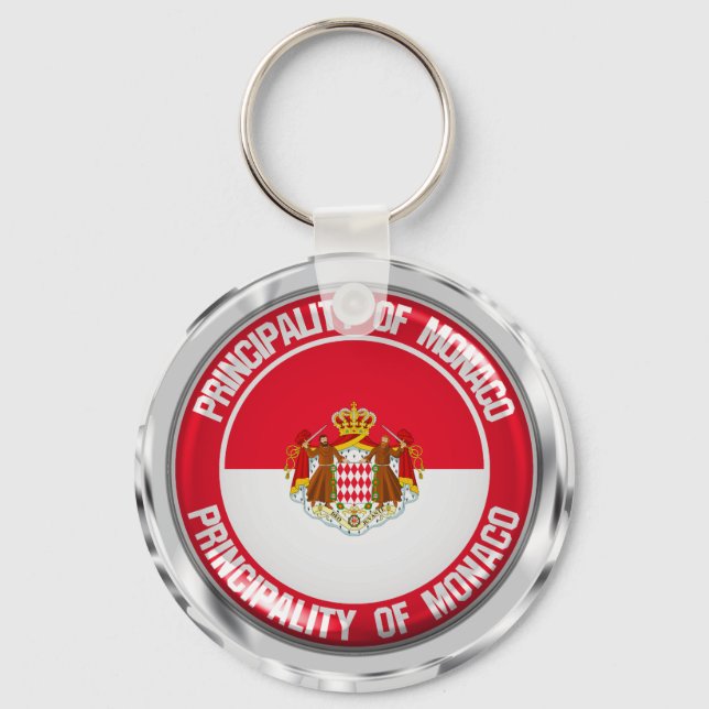 Monaco Round Emblem Key Ring (Front)