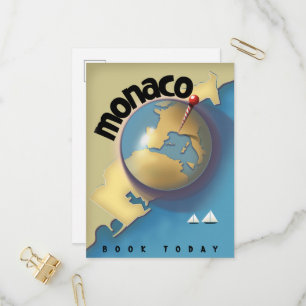 Monaco Travel poster Invitation Postcard