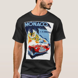 Monaco Vintage 1952 Grand Prix Auto Racing Print T-Shirt