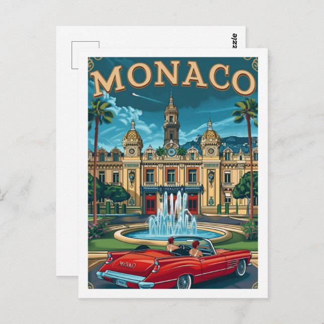 Monaco Vintage Famous Travel Place Postcard (Front/Back)