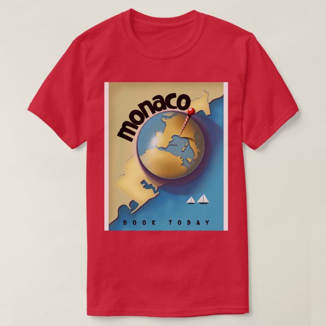 Monaco vintage style travel poster T-Shirt (Design Front)
